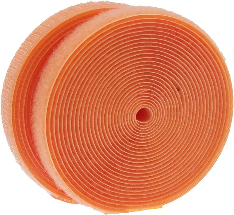 IHKFILAN 5 Yards Sew On Hook and Loop Tape Fastening Nylon Fabric Tape with Non-Adhesive for DIY Craft Interlocking Tape Sewing Fasteners (3/4'' Wide, 5 Yard Hook + 5Yard Loop) for Roll,Orange - Image 1